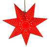 18" Diameter Red Star and Dot Cut out Paper Star Lantern