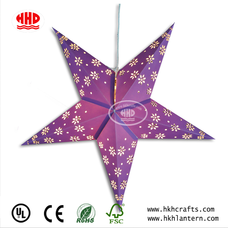  Star Lantern Lampshade Handmade Paper Star Pentagram Lampshade for Valentine's Day Wedding Party Home Hanging Decor