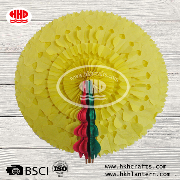 Elegant Party Hanging Round Tissue Paper Fans Decoration 