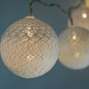 10 LED WHITE ROUND TEXTURE COTTON BALL STRING LIGHT, BATTERY OPERATED