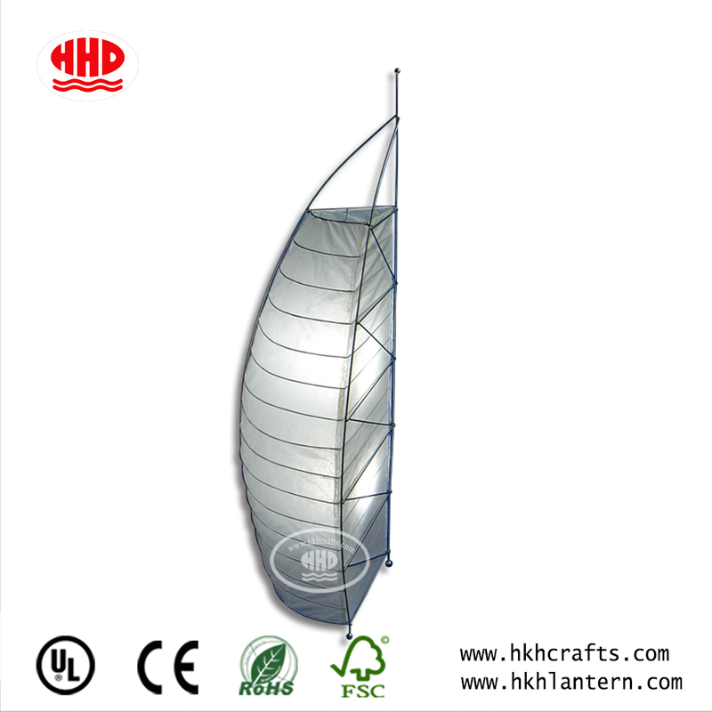 Home Decor Unique Shaped Rice Paper Floor Lamp with Stainless Metal Finished
