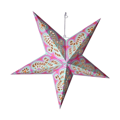 Wholesale 5 Point Decorative LED Paper Star Light Festival And Party Supplies