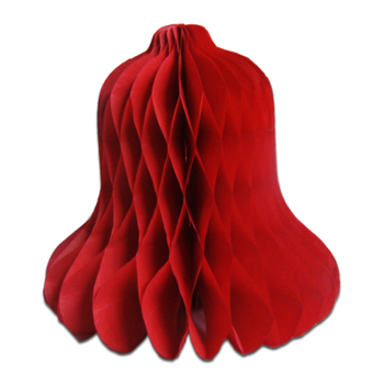 Wholesale Hanging Christmas Ornaments Paper Decorations Red Large Tissue Paper Honeycomb Bells for Party Supplies
