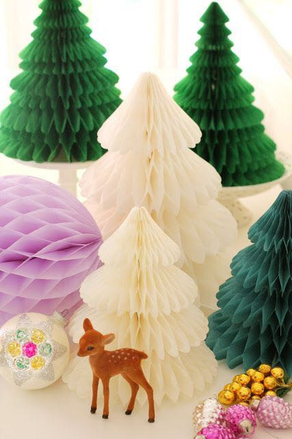 Customize Christmas Ornaments Tissue Paper Honeycomb Centerpiece Christmas Tree for Party Decoration