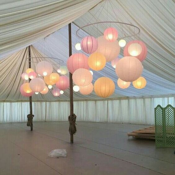 europe fashion style home decoration printed ceiling hanging round paper Lantern