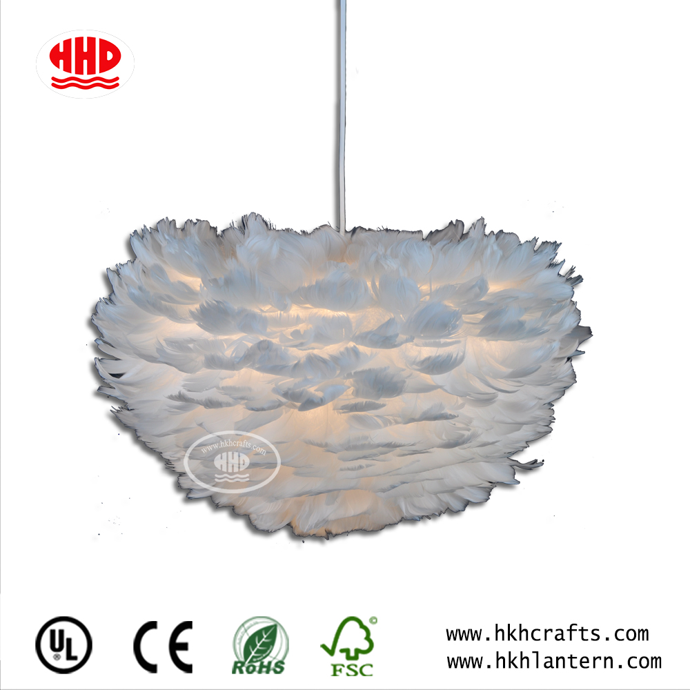 pendant model natural feather lampshade for home decoration