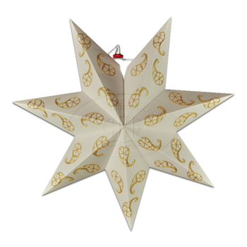 18" Fantastic Embroidery Paper Ornaments 7 Points Star Paper Lantern for Christmas Party Decoration