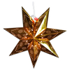 7 Arms Pin Holes and Mini Star Cut Out Design Shining Gold Star Paper Lantern for Hanging Decoration