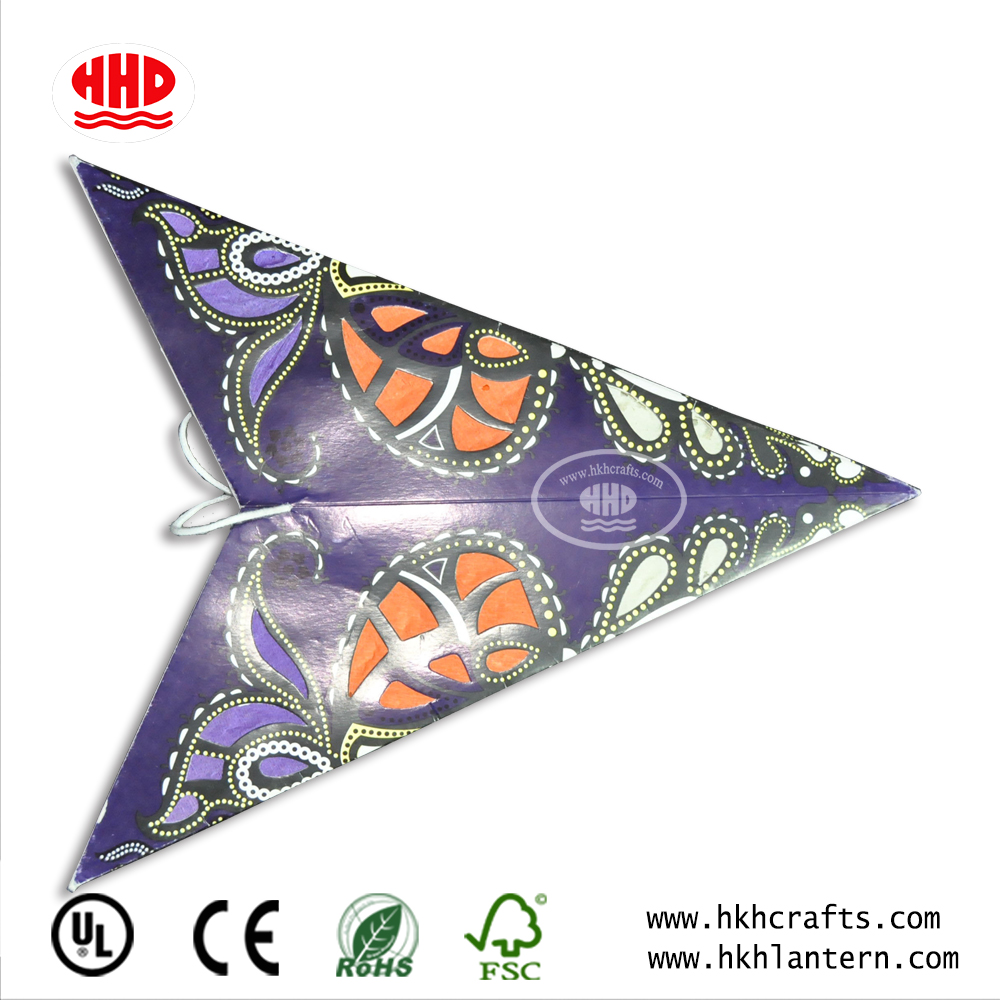 Chinese Supplier Christmas New Paper Star Lantern Pattern Origami Led Light