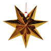 7 Arms Pin Holes and Mini Star Cut Out Design Shining Gold Star Paper Lantern for Hanging Decoration